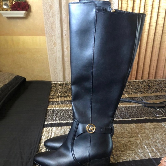 New* MICHAEL KORS Carmen Leather Riding Boots Black Color Size 7 $478 - Picture 7 of 7